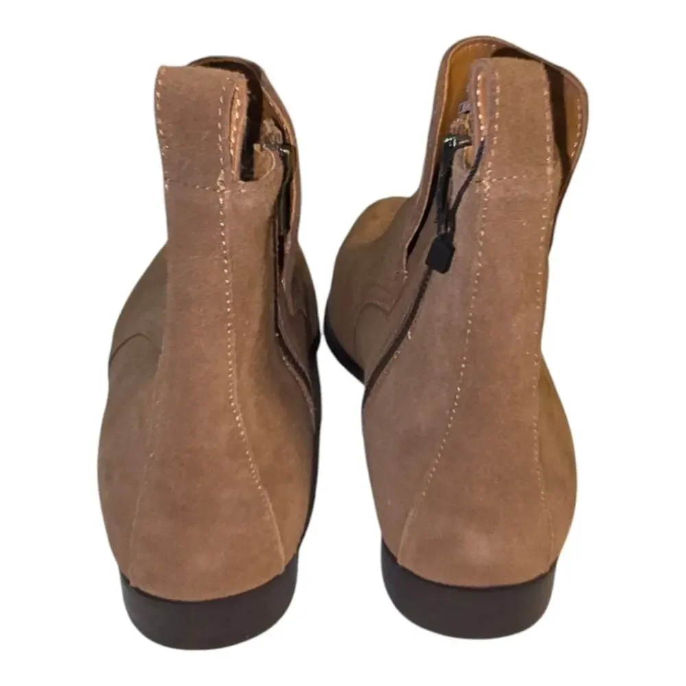 Zara Men's Tan Suede Leather Chelsea Boots Size EU 45 US 11 NEW